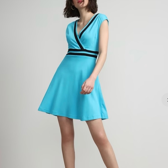 New York & Company Dresses & Skirts - New York & Company Colorblock Accent Wrap Dress - City Knits